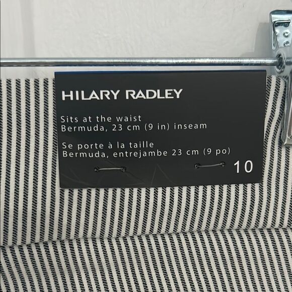 Hilary Radley Micro Pinstripe Bermuda Shorts Stretchy Size 10 - Picture 4 of 5